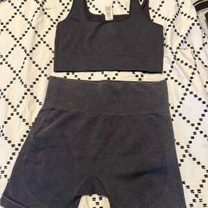 Target JoyLab Charcoal Ribbed High-Waist Shorts